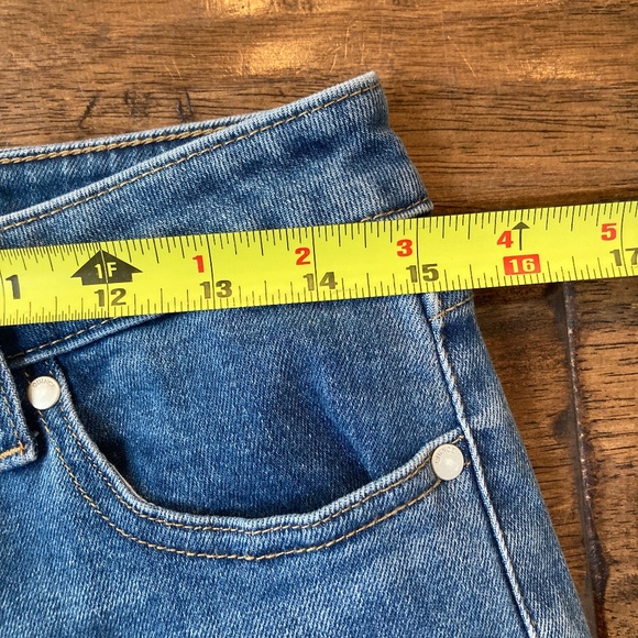 QUINCE High Rise Kick Flare Stretch Jean Blue Size 29 NWT Organic Cotton - Picture 5 of 12